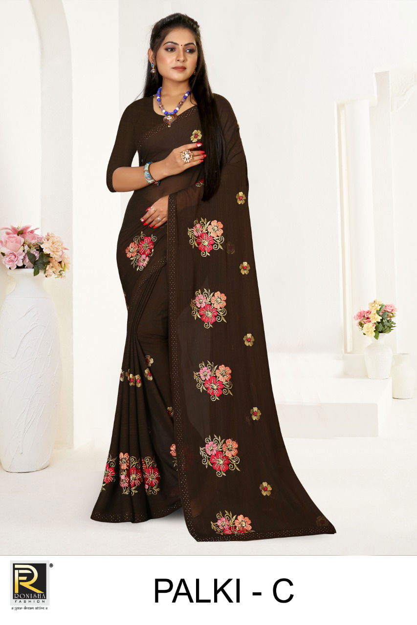 Ronisha Palki Designer Festive Wear Georgette Saree Collection